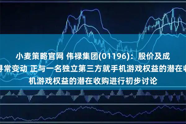 小麦策略官网 伟禄集团(01196)：股价及成交量近期出现不寻常变动 正与一名独立第三方就手机游戏权益的潜在收购进行初步讨论